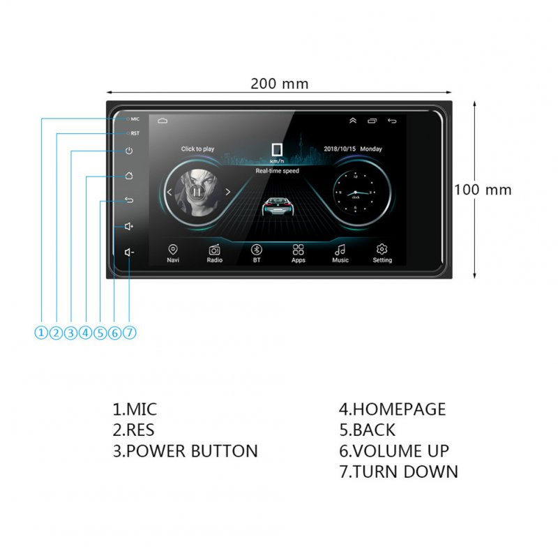 Android 11 Car Player Bluetooth Multimedia Navigation Reversing Video Player for Corolla Standard with 12 Lights Camera