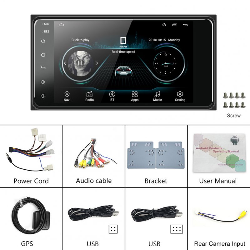 Android 11 Car Player Bluetooth Multimedia Navigation Reversing Video Player for Corolla Standard with 12 Lights Camera