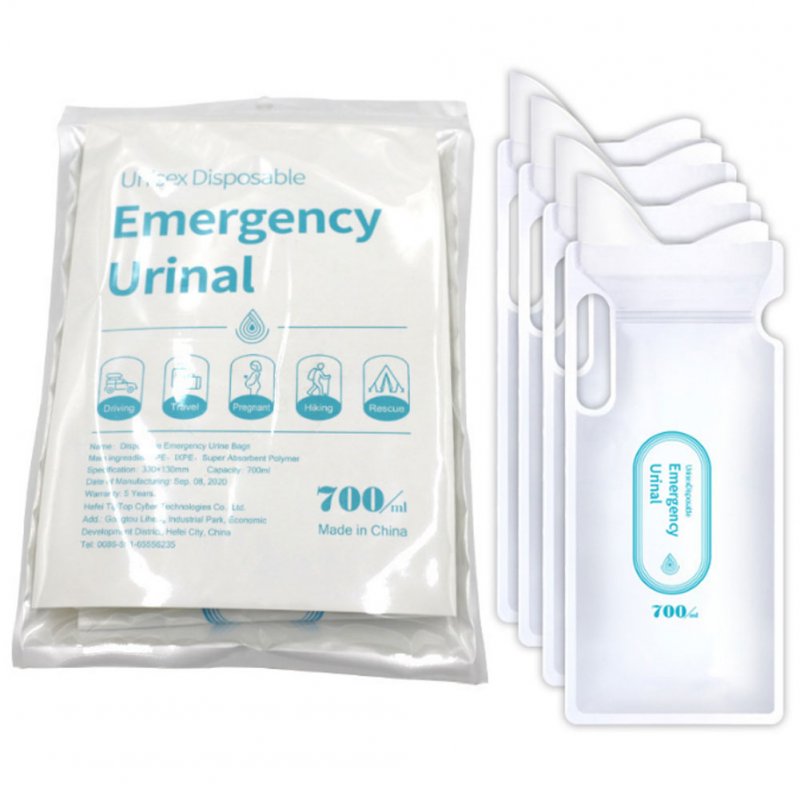 700ml 4pcs Portable Car Emergency Urine  Bag Disposable Artifact High-speed Traffic Jam Self-driving Tour Urinal Universal For Men Women 