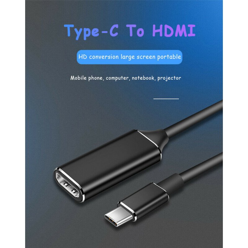Type-c to HDMI HD TV Adapter USB-C 4k Adapter for PC Laptop Tablet Phone Plug and Play Stable Signal Transmission 