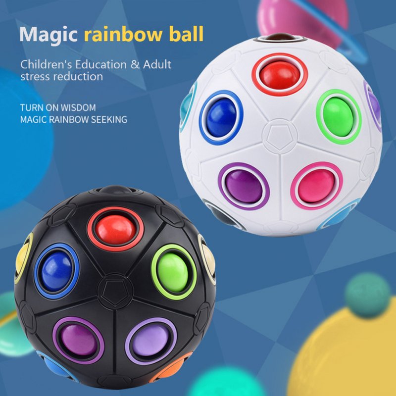 Rainbow Ball Magic Cube 20 Hole Ball Speed Cubo Puzzle Toys For Kids Birthday Gifts 