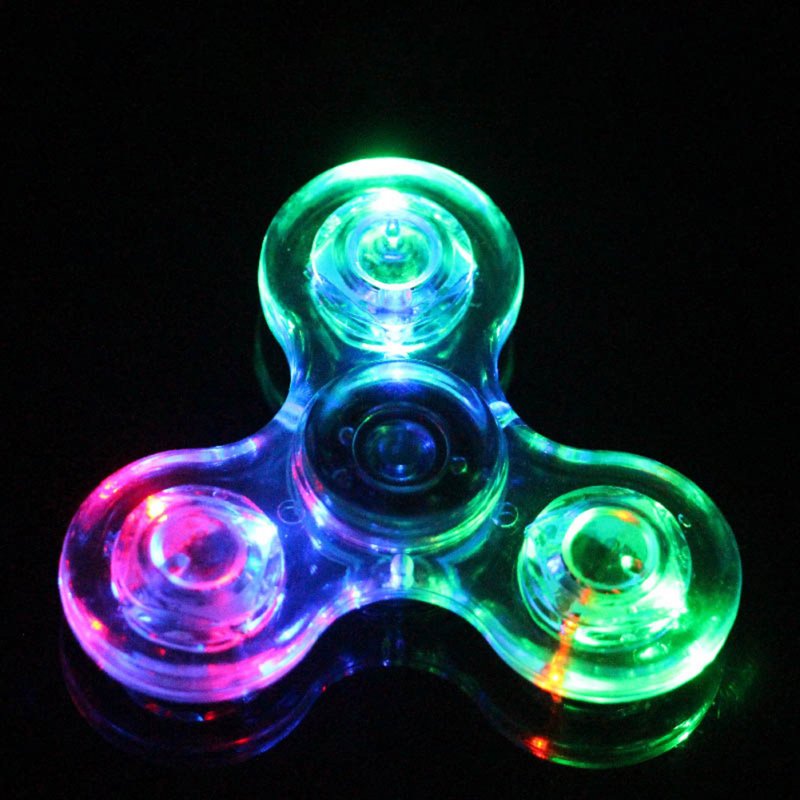 Luminous Crystal Gyro Transparent Led Light Hand Top Spinners Glowing Stress Relief Children Toy