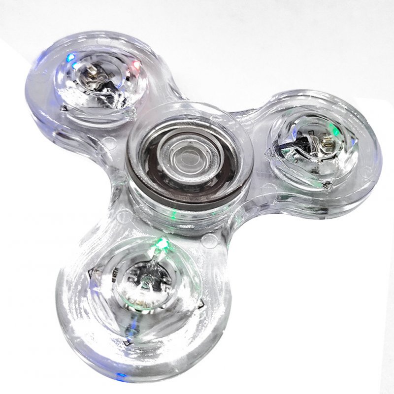 Luminous Crystal Gyro Transparent Led Light Hand Top Spinners Glowing Stress Relief Children Toy