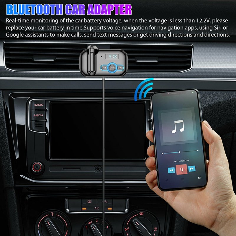 Handsfree FM Transmitter Bluetooth Transmitter Wireless Radio Adapter Car Kit 