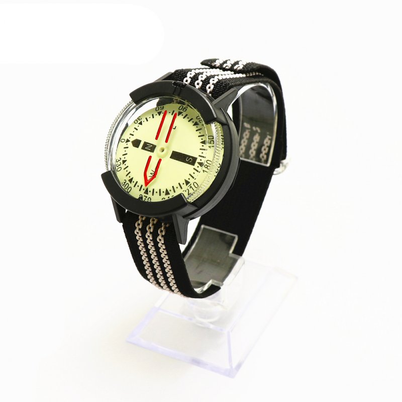 Professional Outdoor Diving Compass Retractable Strap Strong Magnetic Luminous Wristwatch Compass Camping Tool 