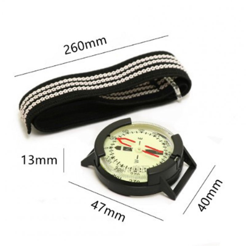 Professional Outdoor Diving Compass Retractable Strap Strong Magnetic Luminous Wristwatch Compass Camping Tool 