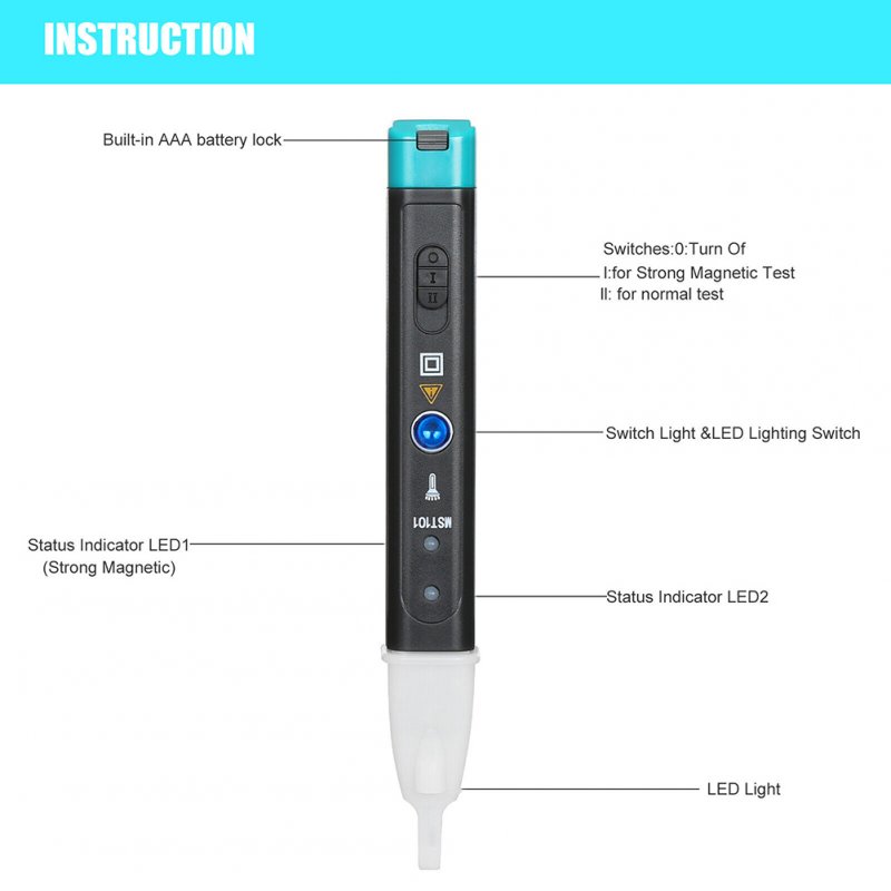 MST-101 Automotive Electronic Fault Detector Spark Plug Tester Car Ignition Coil Test Tools Hall Induction Pen 