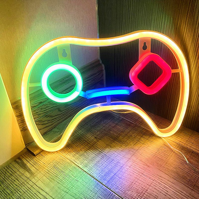 5v Led Neon Lights Game Icon Shape Background Atmosphere Lamp for Children Bedroom Bar Ktv Decor multi-color Neon Lights