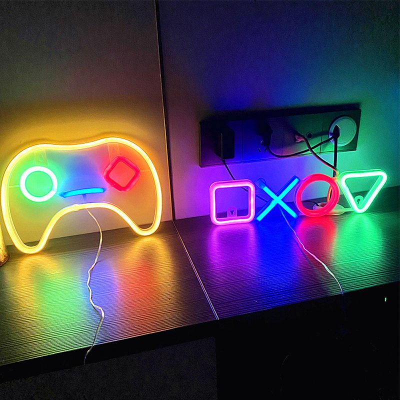 5v Led Neon Lights Game Icon Shape Background Atmosphere Lamp for Children Bedroom Bar Ktv Decor multi-color Neon Lights