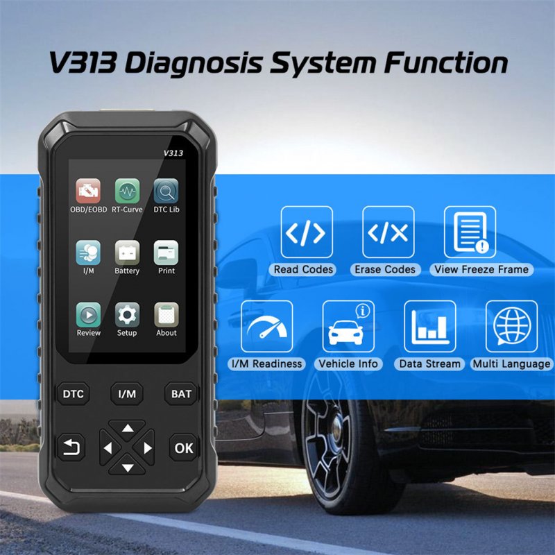 V313 2-in-1 12v Car Battery Tester Obd Diagnostic Tool Analyzer Automobile Charging Starting Systems Tester