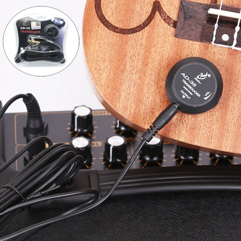 AD-35 Acoustic Guitar Pickup Professional Violin Box Drum Ukulele Patch Pickup Musical Instrument Sound Effect Parts Practice Performance Accessory 