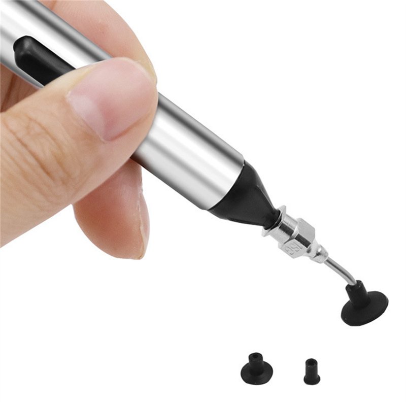 Vacuum Suction Pen Kit with 3 Suction Cups Aluminum Alloy Pick Up Tool for SMD Patch/IC/BGA