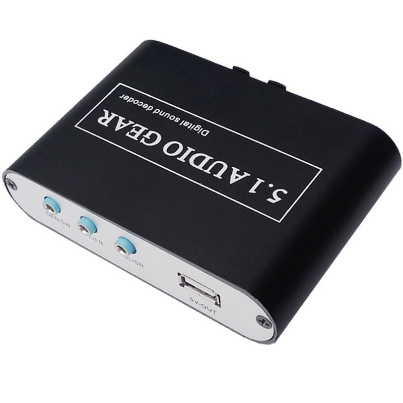 5.1 Audio Gear Digital Sound Decoder Converter AC3 DTS to 5.1CH Analog Audio for DVD PC