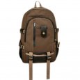 Men's Multi Pockets Canvas Backpack Brown