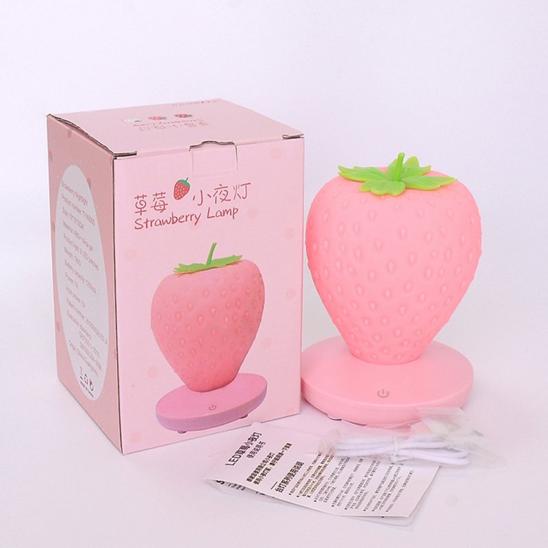 Led Night Light Strawberry Shape Usb Rechargeable Eye Protection Decorative Table Lamp For Bedroom Decor 