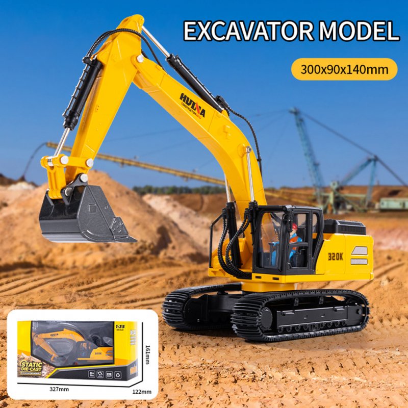 1:35 Engineering Vehicle Model Simulation Excavator Dump Truck Ornaments Toys 1150 Excavator