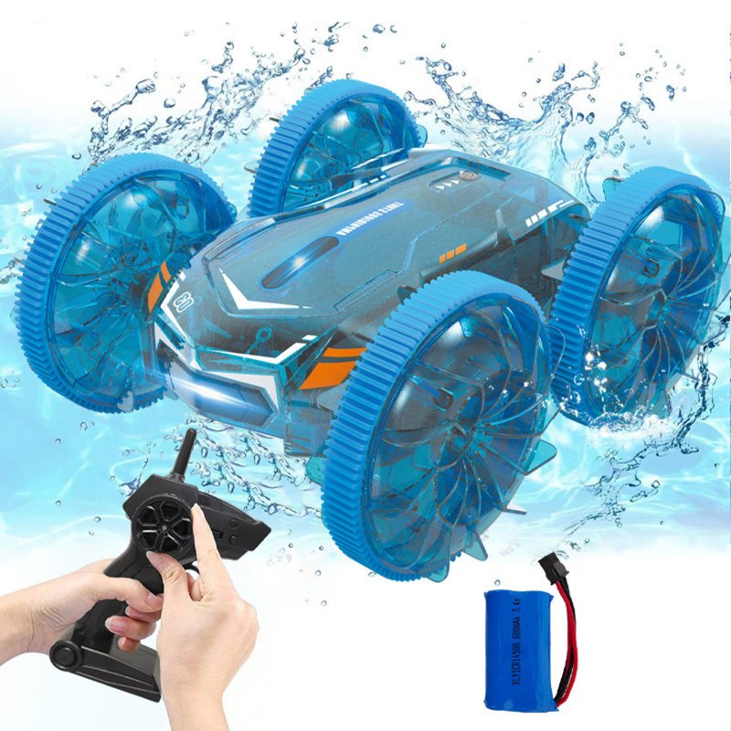 1:16 Remote Control Stunt Car Vehicle Double-Sided Flip Driving Drift RC Cars Outdoor Toys Blue