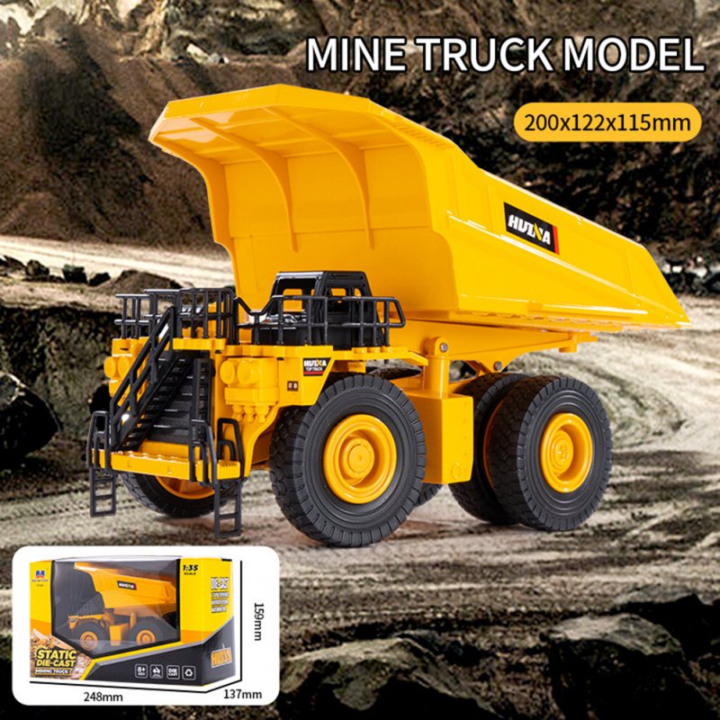 1:35 Engineering Vehicle Model Simulation Excavator Dump Truck Ornaments Toys 1150 Excavator
