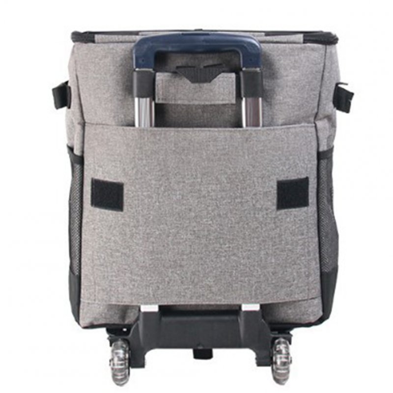 Trolley Insulation Bag Outdoor Portable Travel Picnic Large-capacity Oxford Cloth Trolley Ice Bag with Wheels 