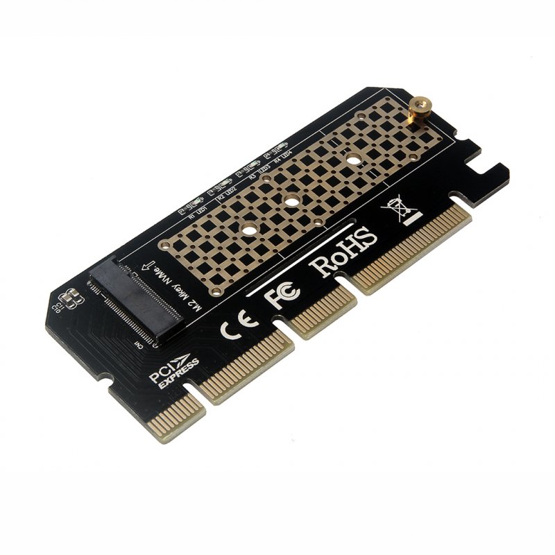 M.2 SSD Aluminum Alloy PCIE Adapter LED Housing Computer Expansion Card Interface Adapter M.2 NVMe SSD NGFF to PCIE 3.0X16 Riser Card 