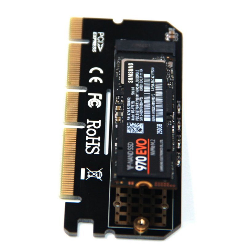 M.2 SSD Aluminum Alloy PCIE Adapter LED Housing Computer Expansion Card Interface Adapter M.2 NVMe SSD NGFF to PCIE 3.0X16 Riser Card 