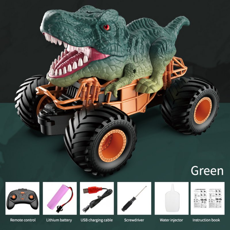 Q160 Kids Remote Control Dinosaur Car With Light Spray 2.4 GHz Rechargeable Rc Stunt Off-road Vehicle Toys For Kids Birthday Gifts 