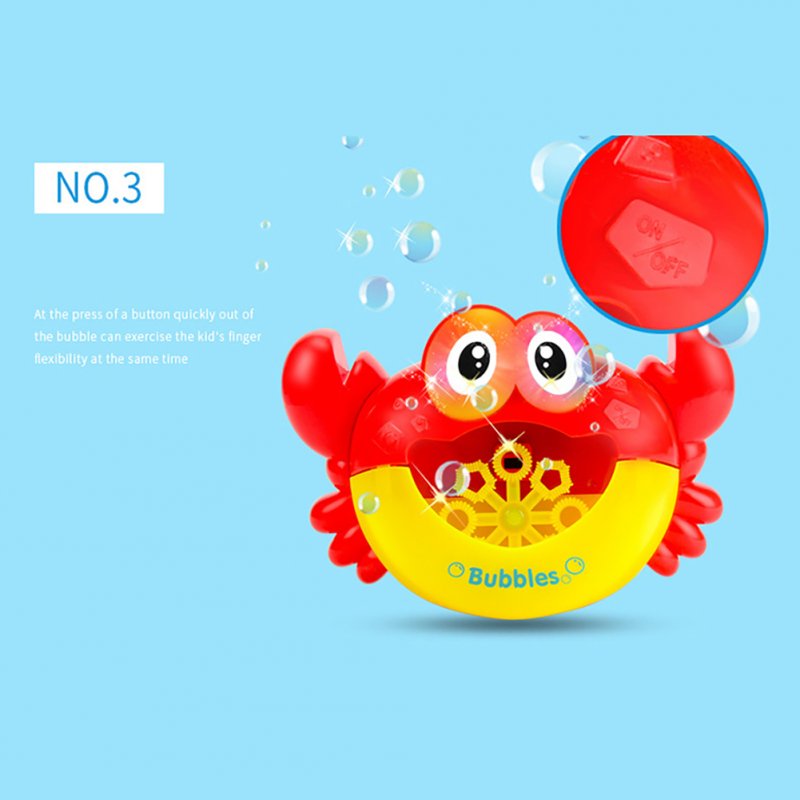 Kids Crab Bubble Machine Automatic Bubble Blowing Machine Electric Bath Toys with Lighting Music