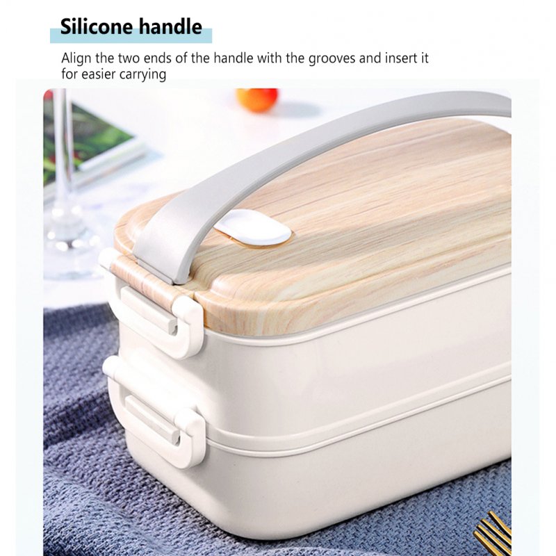 Portable 2 Tiers Bento Box With Handle Large Capacity Student Lunch Box For Work School Picnic Travel 