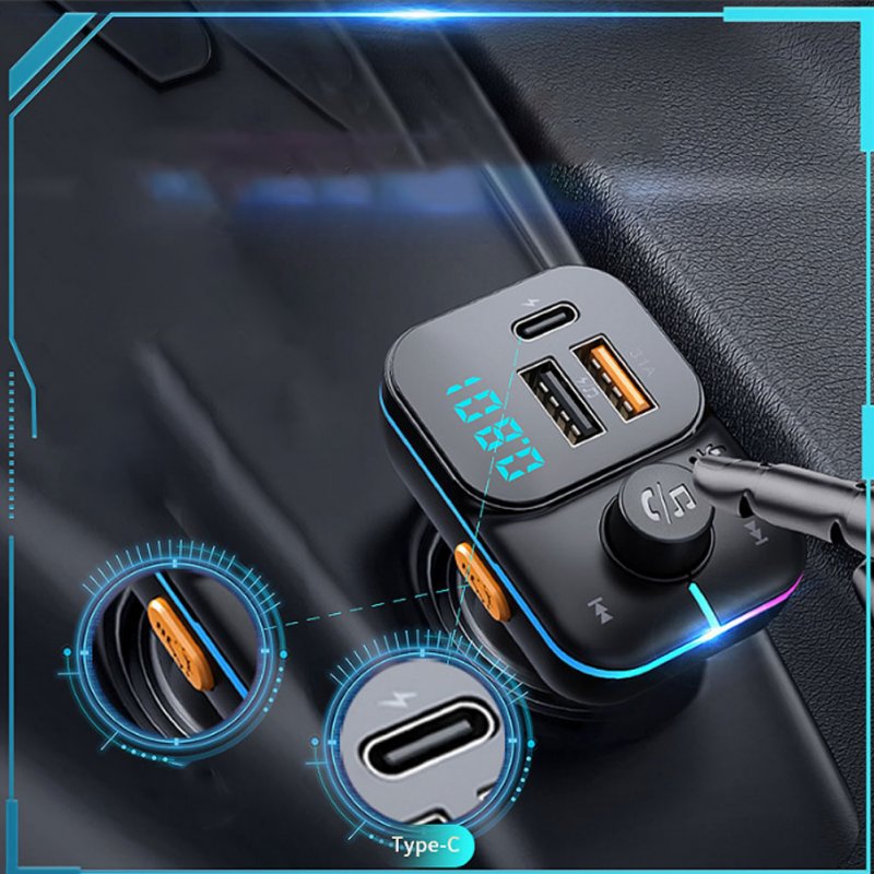 C24 Car FM Transmitter Bluetooth Wireless Handsfree Audio Dual Usb Car Charger 