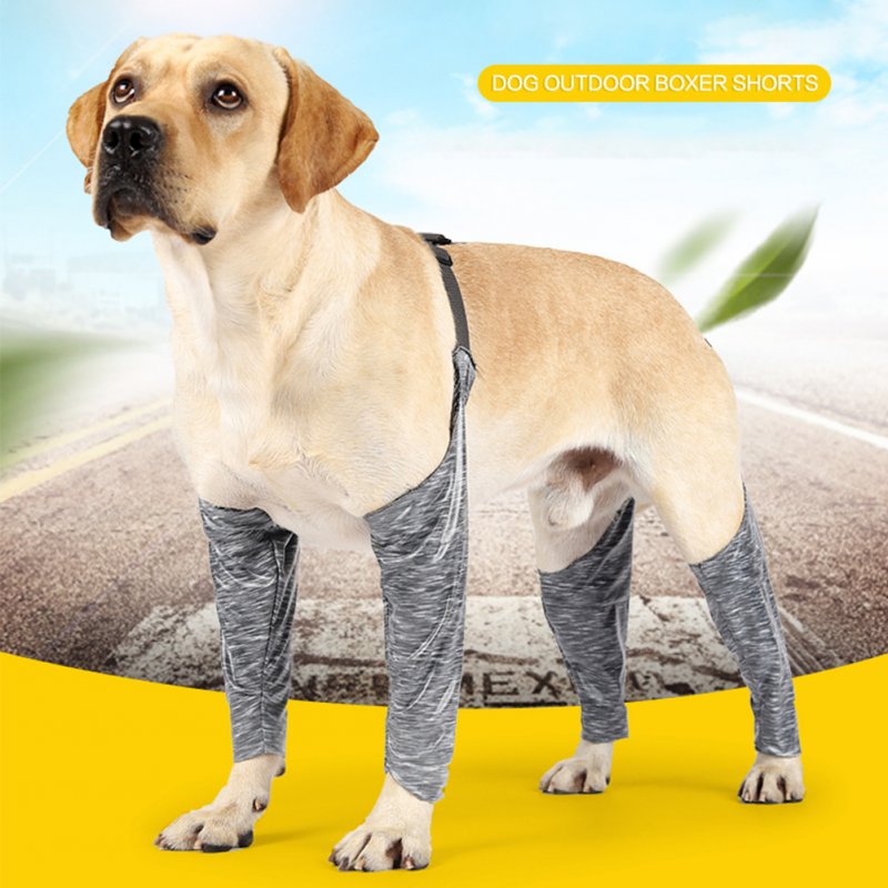 Pet Dog Outdoor Knee Pads Breathable Anti-lick Knee Sleeves Pad Recovery Bandage Dog Accessories For Pain Relief grey M bust 40-52cm leg length 22cm