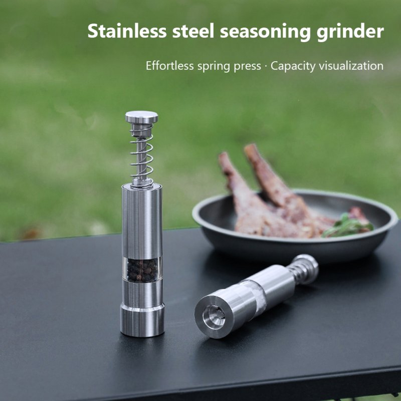 Manual Stainless Steel Pepper Grinder Modern Push Button Salt Pepper Grinders Fits In Home Kitchen Barbecue pepper grinder