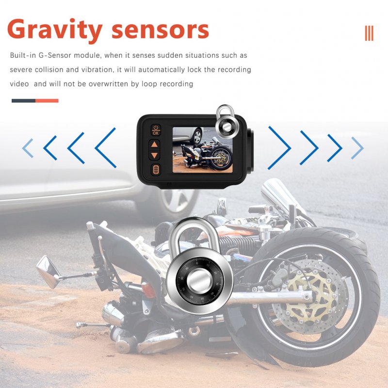 2-inch Motorcycle Driving Recorder IP65 Waterproof 1080P/720P Front Rear Dual Camera Dash Cam G-Sensor Loop Recording 