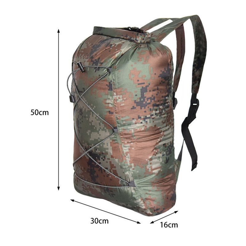 23l Outdoor Camping Backpack For Men Women Waterproof Folding Backpack For Hiking Boating Fishing Traveling ACU camouflage 23L