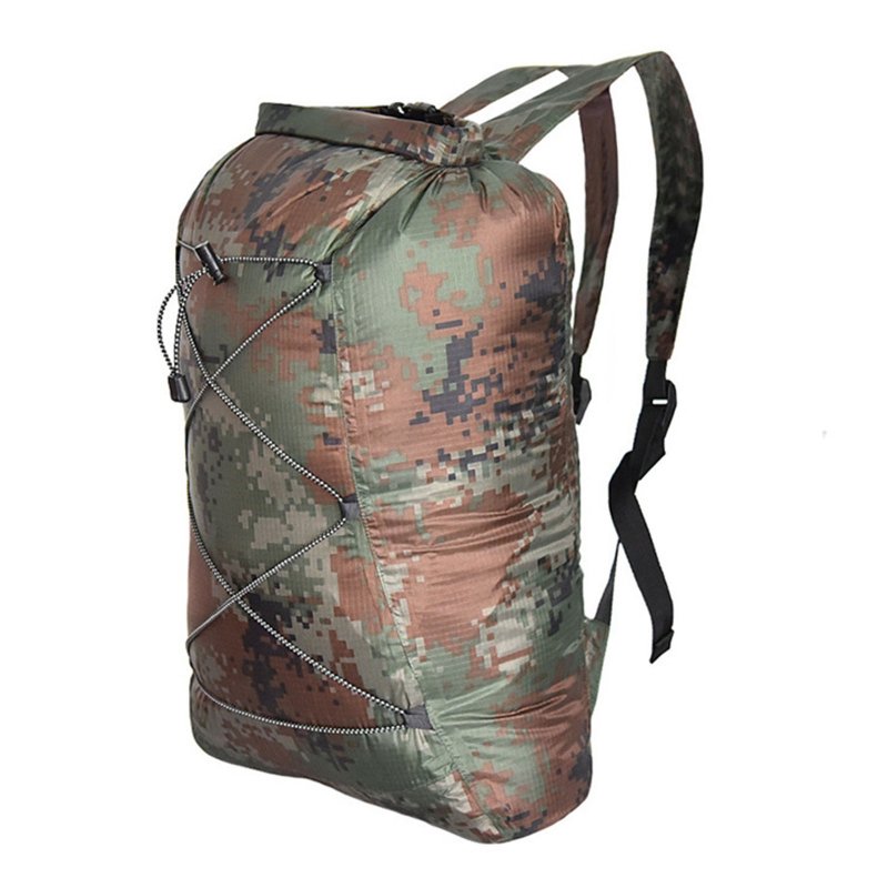 23l Outdoor Camping Backpack For Men Women Waterproof Folding Backpack For Hiking Boating Fishing Traveling ACU camouflage 23L