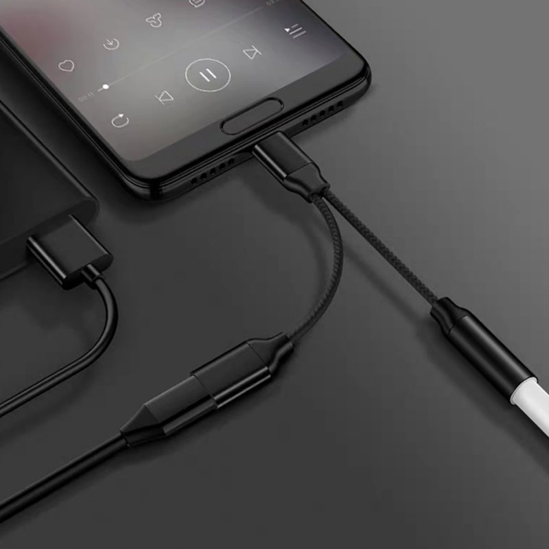 3.5mm Headphone Jack Type-C USB C Audio Adapter Earphone to Type C Charge Listen for USB-C Phone Without 3.5MM for Huawei Xiaomi 