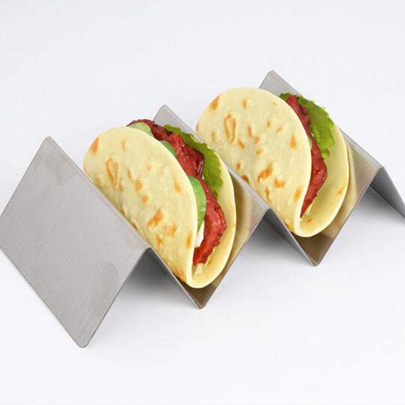 Taco Holder Stand Stainless Steel Taco Holders Wavy Tortilla Serving Tray Plates Stand Home Kitchen Tools 