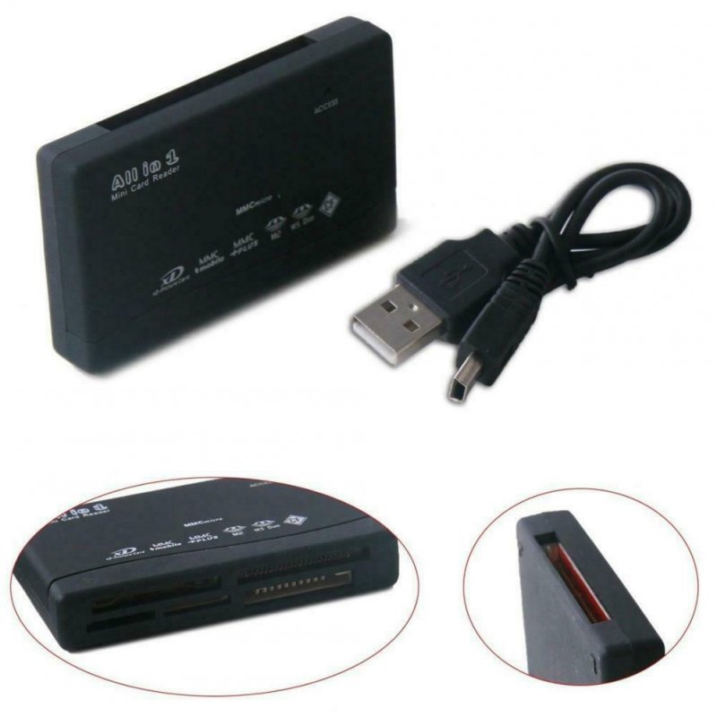 All in One Memory Card Reader USB External SD Mini Micro M2 MMC XD Fast White white