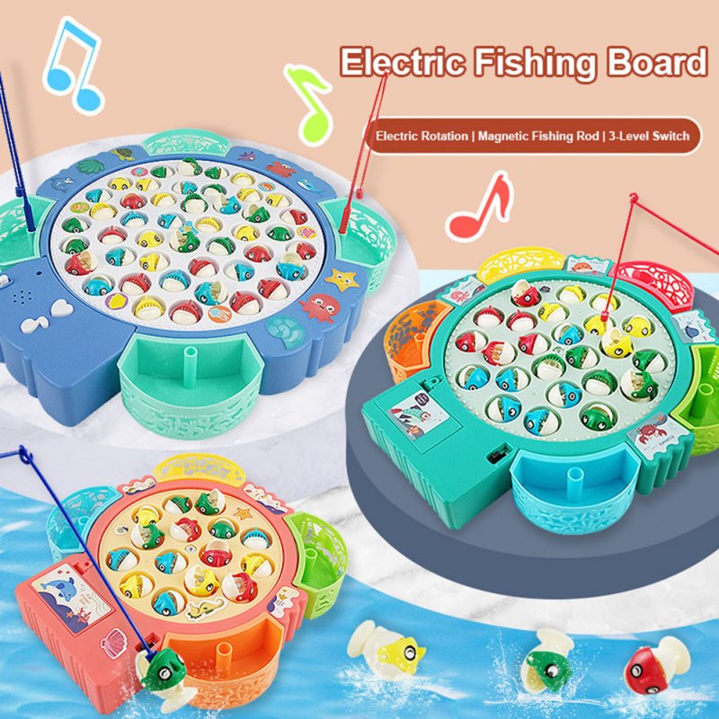 Magnetic Fishing Game Toy Rotating Fish Board Game With Music Fine Motor Skill Training Birthday Gifts For Boys Girls 