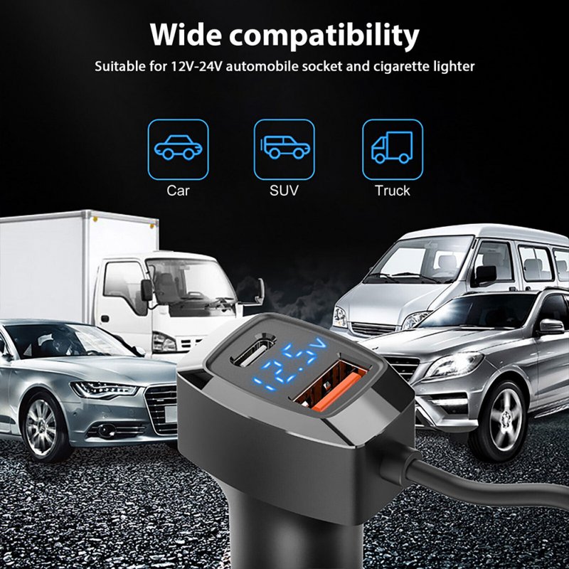 31w Usb Type C Car Charger 5-port Multi-functional Fast Charging Adapter Compatible For Iphone Android Cell Phone 