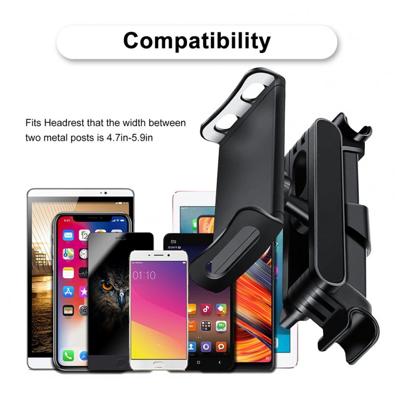 Car Headrest Tablet Mount Holder Compatible For Ipad Mobile Phone Universal Telescopic Rack Support Frame 