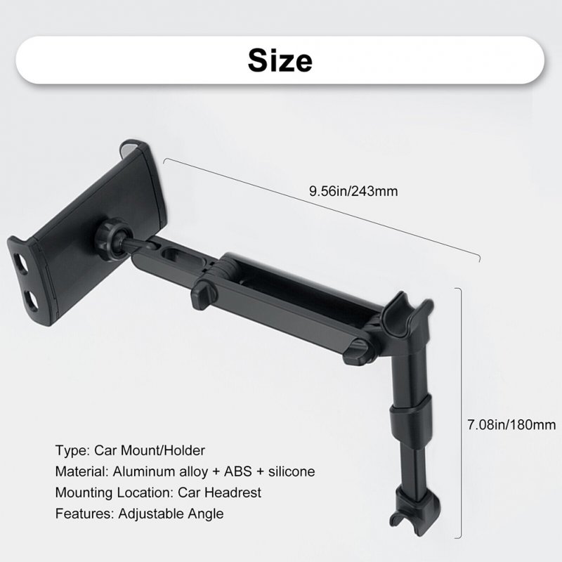 Car Headrest Tablet Mount Holder Compatible For Ipad Mobile Phone Universal Telescopic Rack Support Frame 