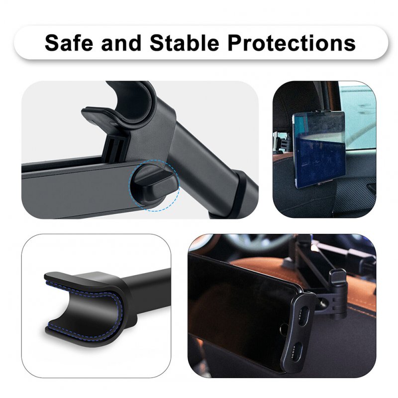 Car Headrest Tablet Mount Holder Compatible For Ipad Mobile Phone Universal Telescopic Rack Support Frame 