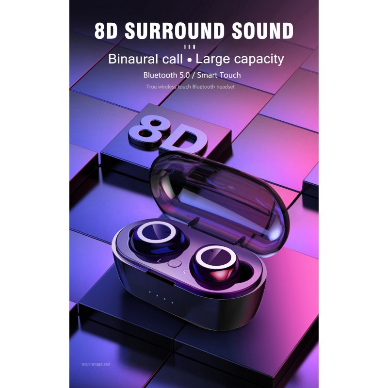 Q32 Wireless Earphone Bluetooth 5.0 Long Standby Sports Earbud 8D Bass Stereo Headset With 3500mAh Charging Box Power Bank 