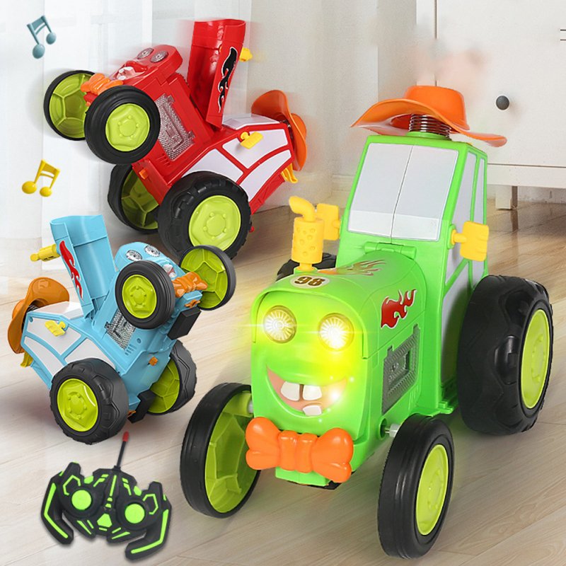 Remote Control Stunt Car with Music Lights Rechargeable Swing Dancing Remote Control Train Toys 
