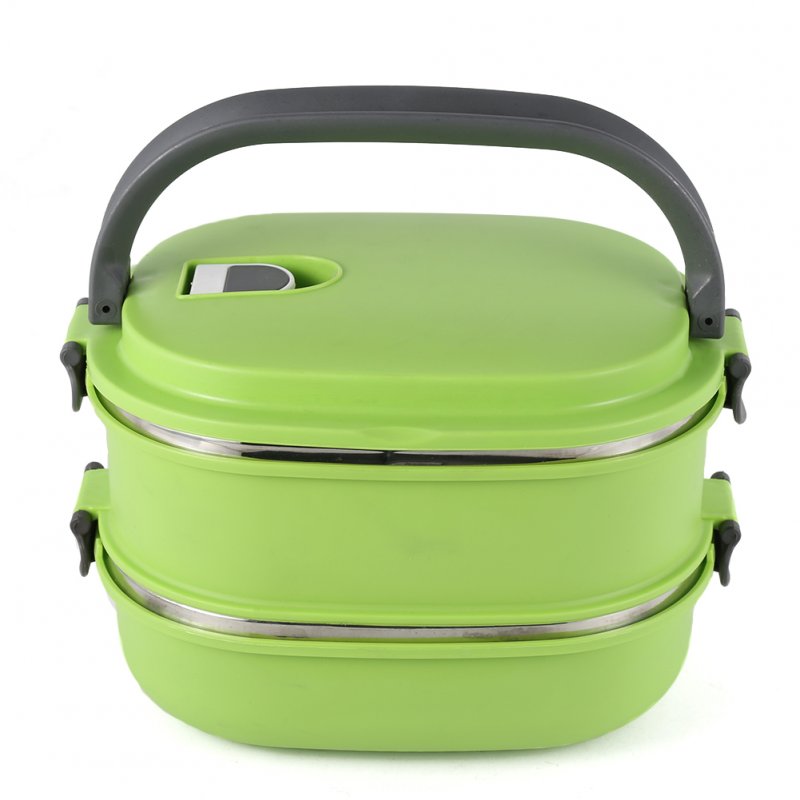 Hot Thermal Insulated Bento Stainless Steel Food Container Lunch Box 1 2 3 Layer Styles:Double Layer Colors:Green