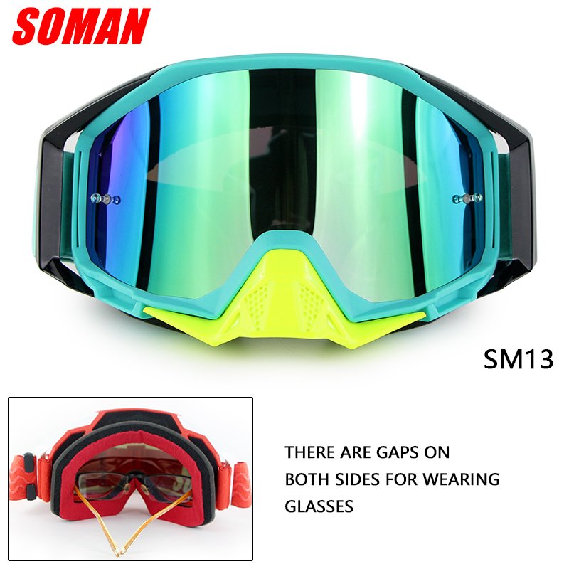 Motorcycle Cross-country Goggles Wide Vision Goggles for Mountaineering Compatible Myopic Glasses