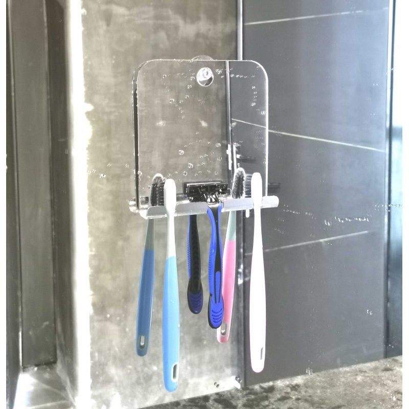 Anti-fog Anti-fall Bathroom Mirror Hanging Razor Toothbrush Mirror Fogless Shower Makeup Mirror 