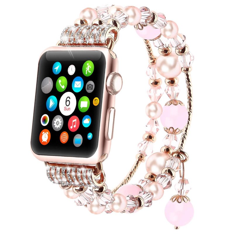 Jewelry Agate Watchband for iwatch Smartwatch Accessaries white_42-44MM