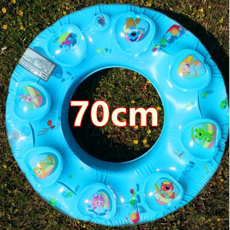 50-90cm Swimming Ring Thickened Double Layer Inflatable Fluorescent Pool Float Summer Random Color