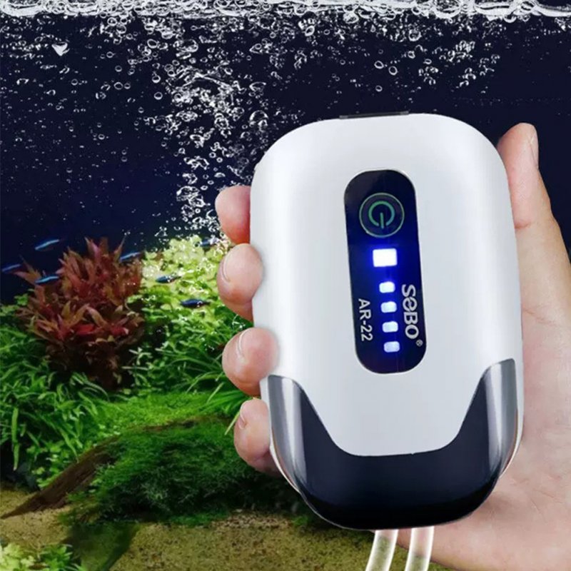 Aquarium Oxygen Air Pump With Rechargeable Lithium Battery Portable Silent Energy-saving Outdoor Fishing Compressor 